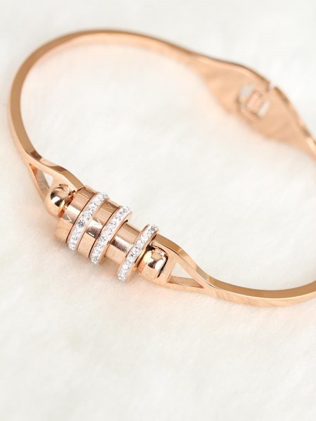 Taşlı Çelik Bayan Kelepçe Bileklik