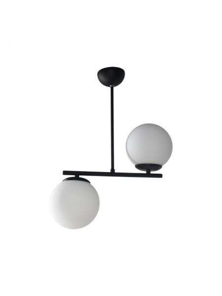 Güneş Siyah 2'li Beyaz Camlı Avize