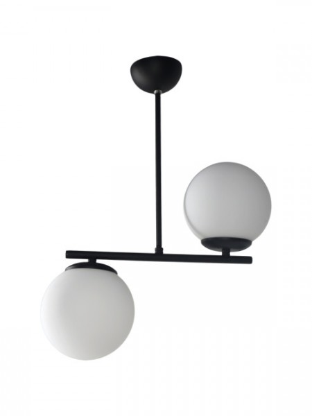 Güneş Siyah 2'li Beyaz Camlı Avize