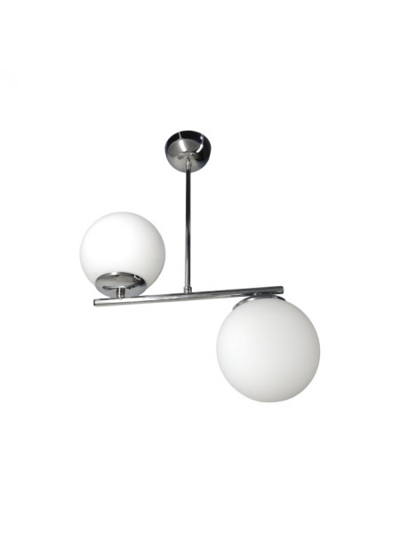 Güneş Krom 2'li Beyaz Camlı Avize