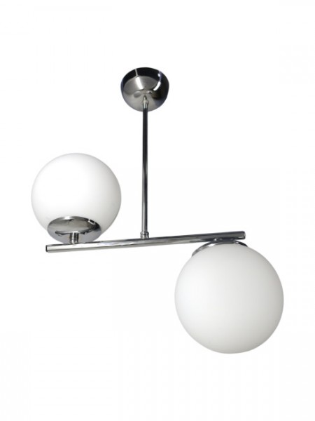 Güneş Krom 2'li Beyaz Camlı Avize