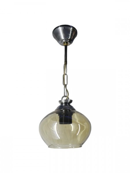 Askı Krom Tekli Bal Yatsı Camlı Avize