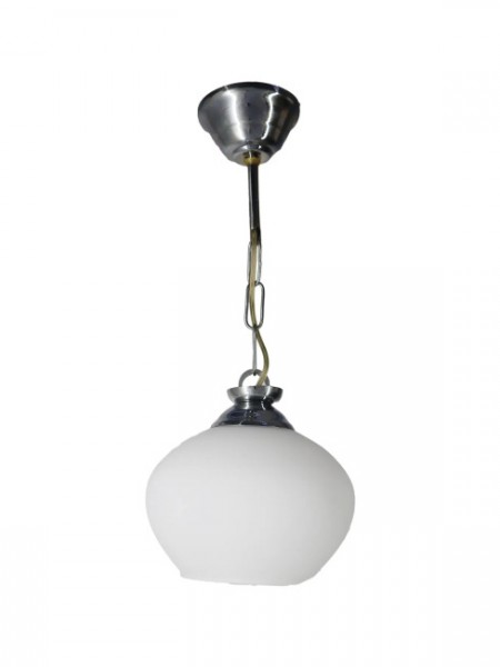 Askı Krom Tekli Beyaz Yatsı Camlı Avize