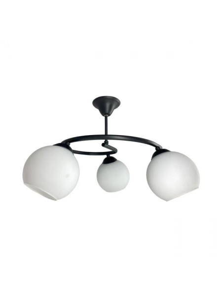 Dönence Siyah 3'lü Beyaz Camlı Avize