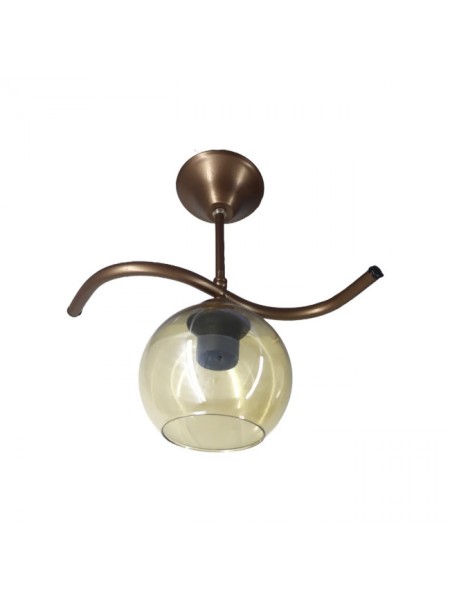 Fuji Bronz Tekli Bal Camlı Avize