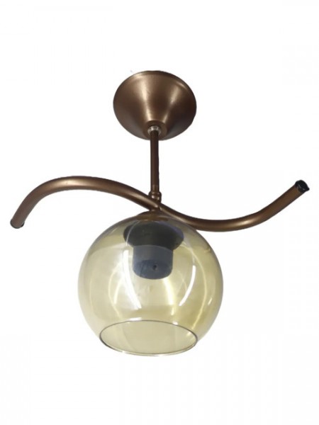 Fuji Bronz Tekli Bal Camlı Avize