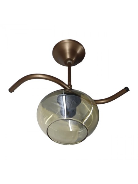 Fuji Bronz Tekli Bal Yatsı Camlı Avize