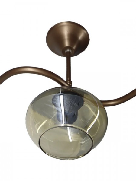 Fuji Bronz Tekli Bal Yatsı Camlı Avize