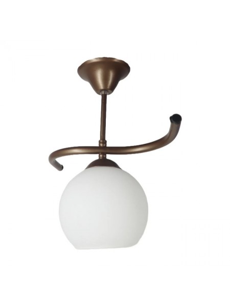 Fuji Bronz Tekli Beyaz Camlı Avize