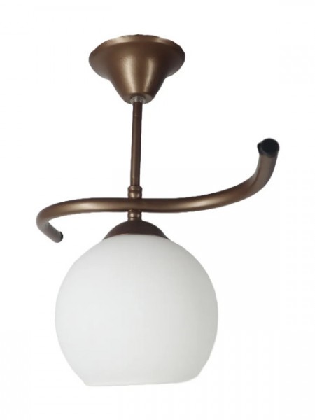 Fuji Bronz Tekli Beyaz Camlı Avize