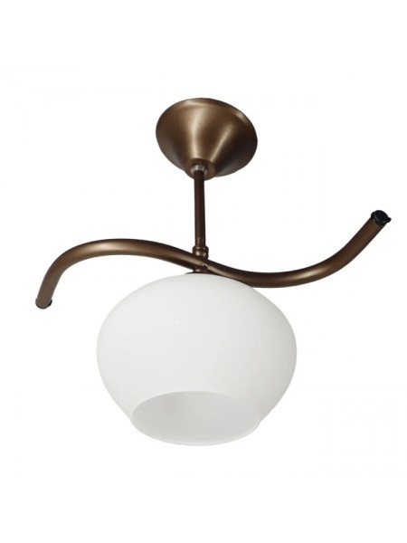 Fuji Bronz Tekli Beyaz Yatsı Camlı Avize