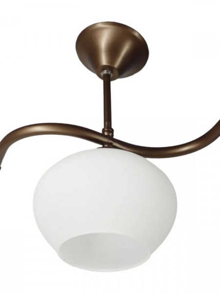 Fuji Bronz Tekli Beyaz Yatsı Camlı Avize