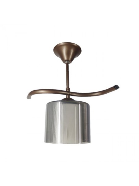 Fuji Bronz Tekli Füme + Beyaz Camlı Avize