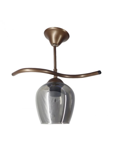 Fuji Bronz Tekli Füme Camlı Avize