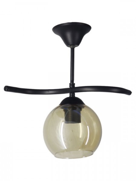 Fuji Siyah Tekli Bal Camlı Avize