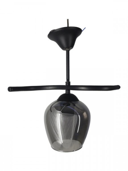 Fuji Siyah Tekli Füme Camlı Avize