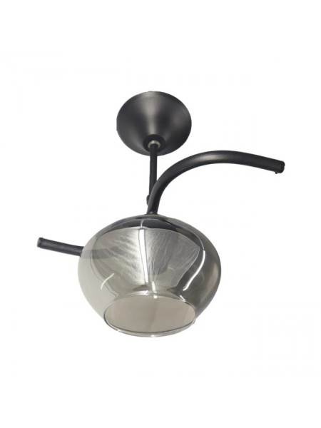 Fuji Siyah Tekli Füme Yatsı Camlı Avize