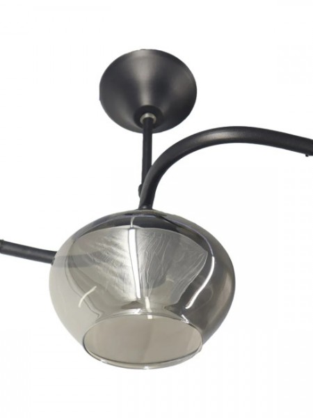 Fuji Siyah Tekli Füme Yatsı Camlı Avize