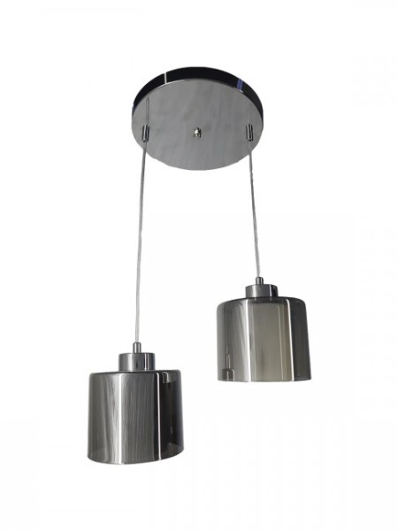 Gani Sarkıt Krom 2'li Füme + Beyaz Camlı Avize