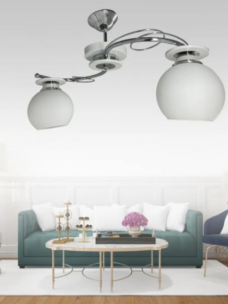 İlay Beyaz 2'li Beyaz Camlı Avize