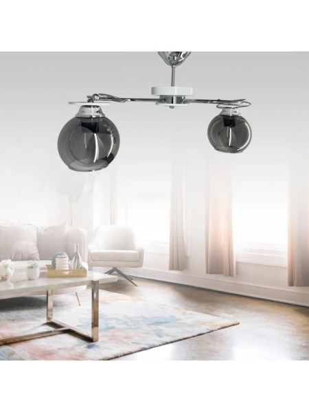 İlay Beyaz 2'li Füme Camlı Avize