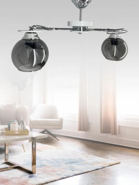 İlay Beyaz 2'li Füme Camlı Avize