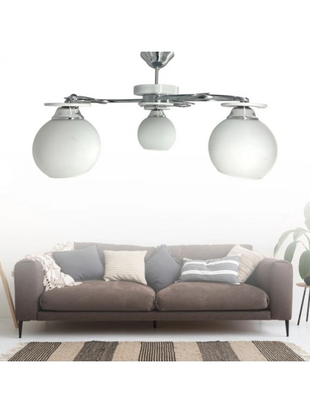 İlay Beyaz 3'lü Beyaz Camlı Avize