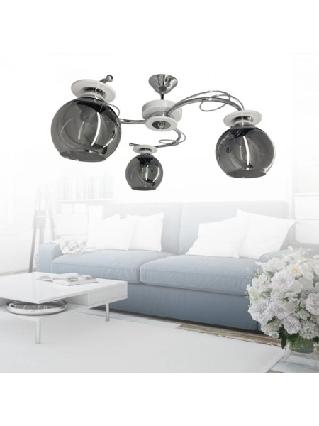 İlay Beyaz 3'lü Füme Camlı Avize