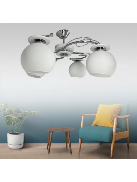 İlay Beyaz 4'lü Beyaz Camlı Avize