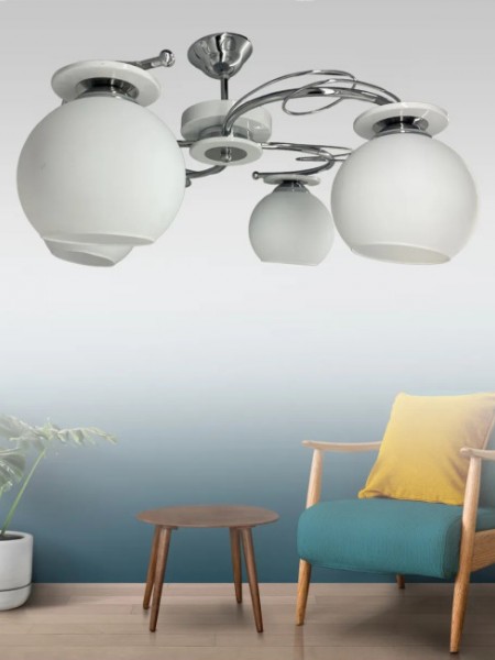 İlay Beyaz 4'lü Beyaz Camlı Avize