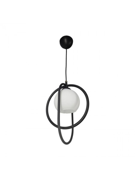 Olimpiyat Siyah Tekli Beyaz Camlı Avize