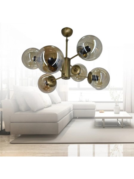 Rima Eskitme 6'lı Bal Camlı Avize