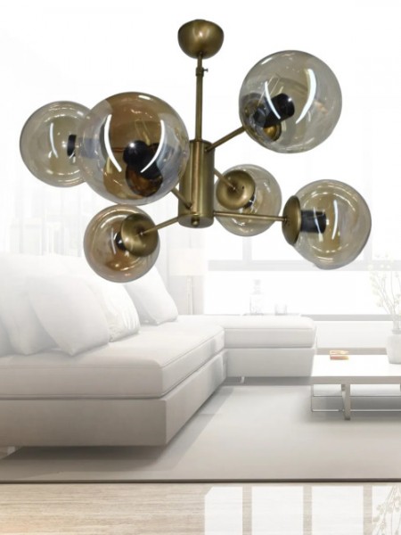 Rima Eskitme 6'lı Bal Camlı Avize